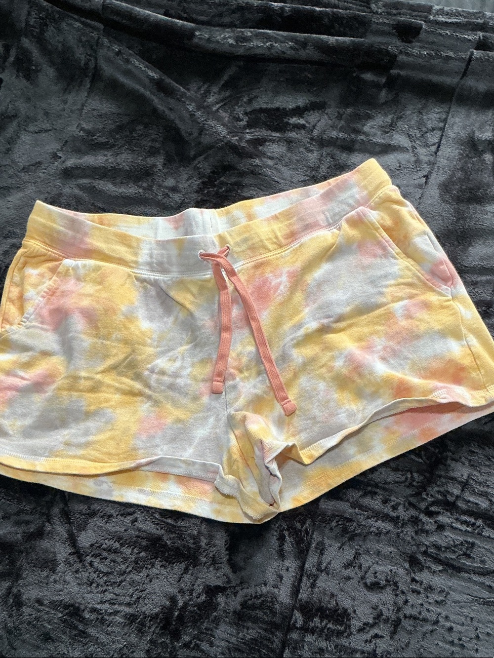 Old Navy Yellow and Pink Tie-Dye Athletic Lounge Shorts